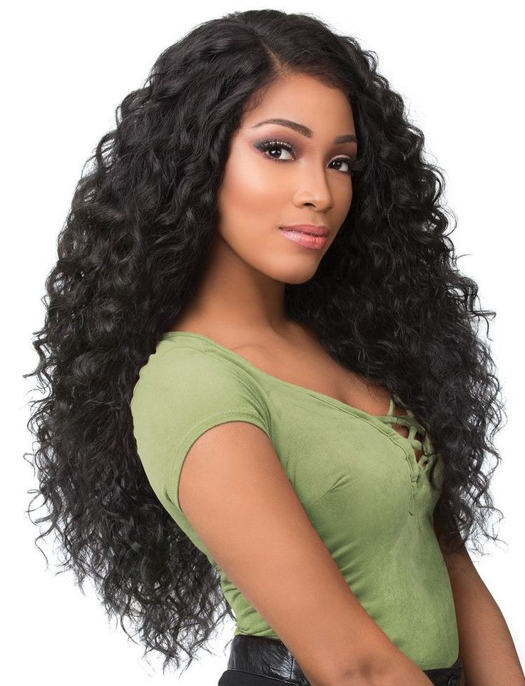 Girl with dark hair extensions